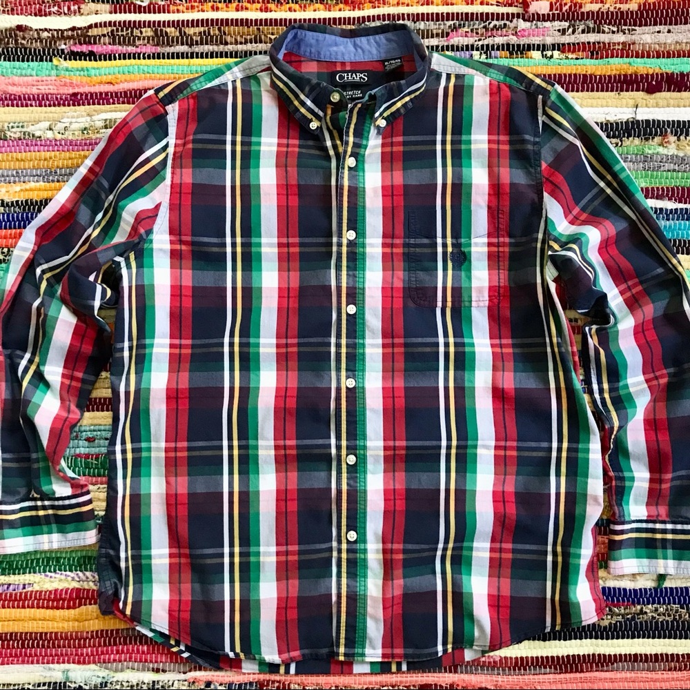 Chaps ~ Plaid button down shirt